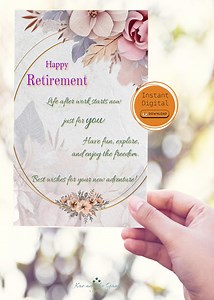 Digital Farewell Card | Retirement Card Printable | A4 Foldable to A5 & 5x7 PDF | Coworker Gift | Instant Download - Etsy Canada