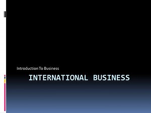 International Business - SlideServe