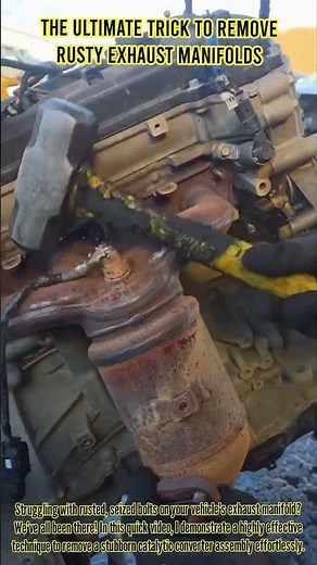 The Ultimate Trick to Remove Rusty Exhaust Manifolds #shorts #mechanic #automobile