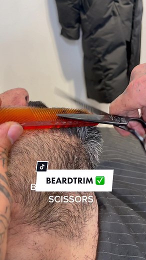 BEARD TRIM WITH SCISSORS ✂️ ___________________________ #beard #barber #foryou