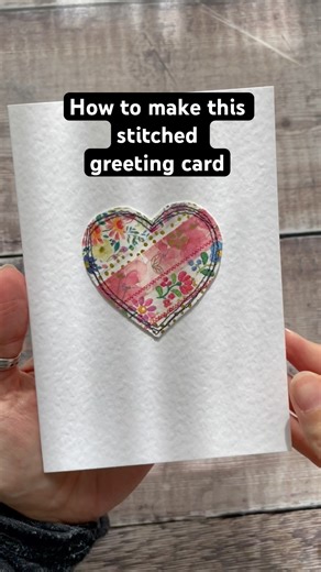 Handmade greeting card with washi tape, watercolour paper and stitching - so cute & easy