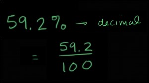 Converting percents to decimals: 59.2%
