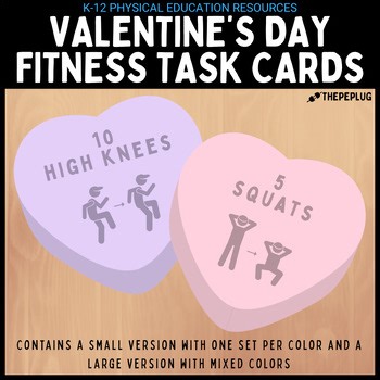 Valentine’s Day Fitness Task Cards | PE Warm-Ups, Stations, Movement Activities