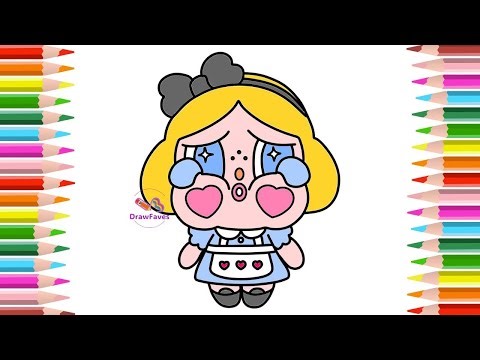 How to Draw a Cute Cry Baby Doll | Cry Baby Doll Painting | Alice Theme & Tearful Eyes | Cute Doll