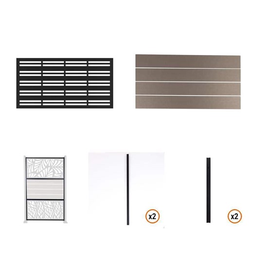 Deckorators Outdoor Privacy Screen Kit with Pier Insert and Gray Panels For In-Ground Installation - The Home Depot