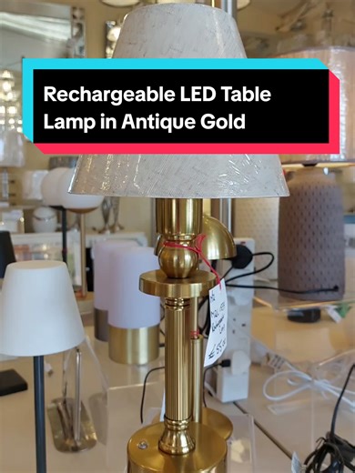 Add warmth and flexibility to your lighting with this Rechargeable LED Table Lamp in Antique Gold. Featuring a beautifully finished metal base paired with a soft linen shade, this lamp blends classic elegance with modern convenience. #tablelamp #gold #led #rechargeable #wescolighthouse