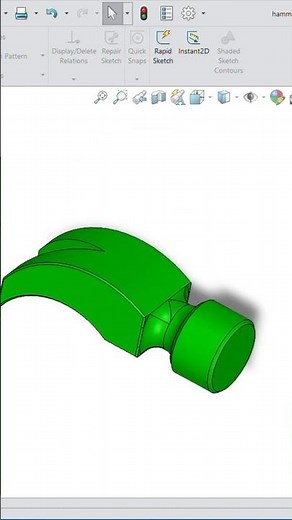 Hammer 3D Modeling. Beginners Guide in 3D Software. #solidworks #3dmodeling #cad #hammer #drawing