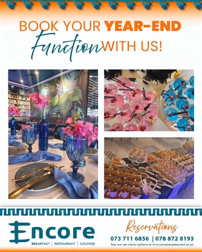 ✨𝗜𝘁’𝘀 𝘁𝗵𝗮𝘁 𝘁𝗶𝗺𝗲 𝗼𝗳 𝘁𝗵𝗲 𝘆𝗲𝗮𝗿… Planning your 𝘆𝗲𝗮𝗿-𝗲𝗻𝗱 𝗳𝘂𝗻𝗰𝘁𝗶𝗼𝗻? 🥂 Let’s make it unforgettable! 🌟 👥 Private VIP area – up to 12 guests 🙌 We can accommodate up to 100 guests with ease 🙌 😋 A variety of set or buffet menus to choose from 🥂 All extras catered for – from table décor 🎀, to welcome drinks ✨, to table wines 🍷✨ 𝗔𝘁 𝗘𝗻𝗰𝗼𝗿𝗲, 𝘄𝗲’𝘃𝗲 𝗴𝗼𝘁 𝘁𝗵𝗲 𝘀𝗽𝗮𝗰𝗲 🏛️, 𝘁𝗵𝗲 𝗳𝗹𝗮𝘃𝗼𝘂𝗿 🍽️ & 𝘁𝗵𝗲 𝗳𝗶𝗻𝗶𝘀𝗵𝗶𝗻𝗴 𝘁𝗼𝘂𝗰𝗵𝗲𝘀 ✨ 𝘁𝗼 𝗺�