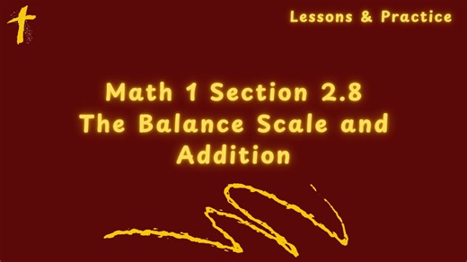Math 1 Section 2.8 The Balance Scale and Addition Video