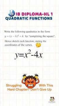 IB Diploma HL1 || Quadratic Functions #maths