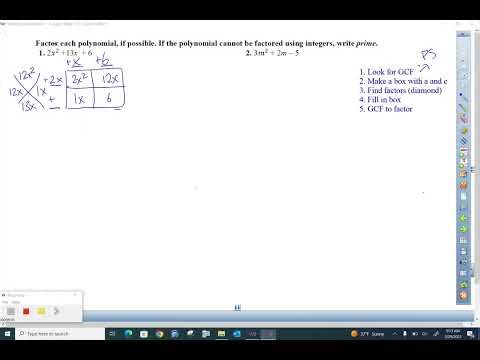 9.3 Box Method Factoring