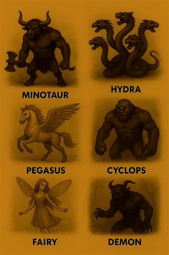"6 Legendary Creatures from Mythology | Minotaur, Hydra, Pegasus, Cyclops, Fairy & Demon"