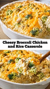 Cheesy Broccoli Chicken and Rice Casserole 🧀🥦 Creamy, cozy, and family-approved. Ingredients : • 3 cooked chicken breasts, shredded or cubed (about 4 cups) • 10.5 oz cream of chicken soup (1 can) • 10.5 oz cheddar cheese soup (1 can) • 2 cups Minute rice or quick-cooking rice (uncooked) • 12 oz broccoli florets (fresh or frozen) • 2 cups chicken broth • 1 cup sour cream • 1 cup shredded cheddar cheese Optional : • 1 Tbsp chicken base (for extra richness) • Chopped fresh parsley, for garnish In