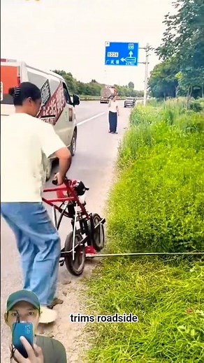 Walk-Behind Gas Grass Trimmer | Fast Roadside Weed Cutting Machine