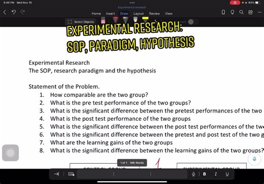 SOP and Hypothesis in Experimental Research