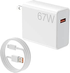 67W for Xiaomi Charger Turbo 45W Fast Wall Block for Xiaomi Mi 17 15 14 13 12 14t 12t 12s 10 Pro Lite Redmi Note K80 K60 K50 11 11s 12 Pro Plus Poco F5 X5 F4 X4 Gt Black Shark 3 4 5 Pro 5ft Cable