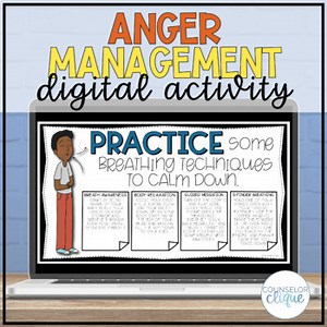 Anger Management Digital School Counseling Activity