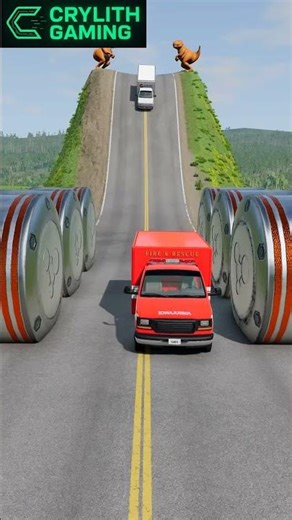 Hydraulic press opens just in time 💥 Trucks & bus escape in BeamNG.drive