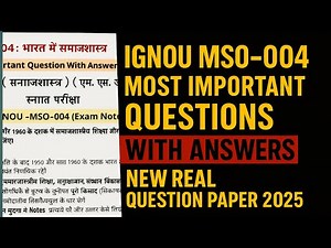 IGNOU MSO-004 Most Important Questions with Answers | December 2025 Exam | MSO 04 Real Exam Notes