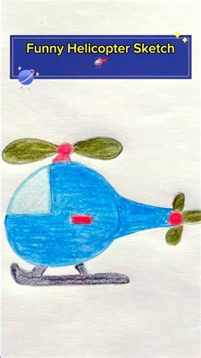 Cute Helicopter Drawing | Easy & Fun Sketch 🚁#shortsfeed