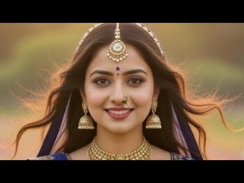 A beautiful young village girl walking slowly towards the camera on the riverbank outside Indiangirl