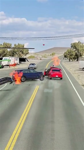 Realistic Highway Car Crash #11
