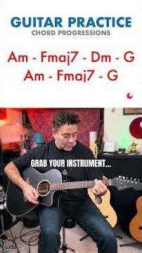 Guitar Practice - Chord Progressions: Am - Fmaj7 - Dm - G #practice #guitar #jamtothis