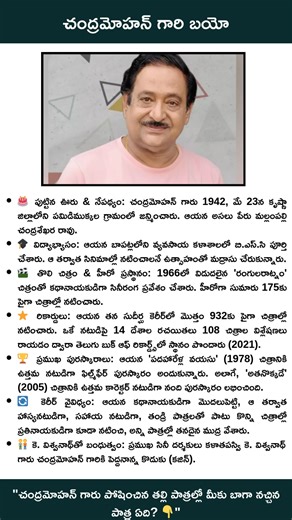 121K views · 416 reactions | Indian Actor Chandramohan Bio #ChandraMohan #indianactor #telugucinema | Story Time | Facebook