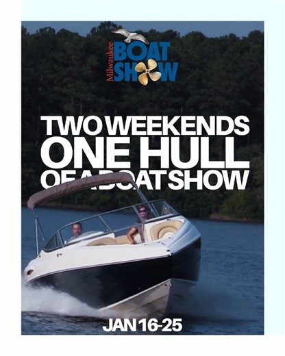 🚤 START YOUR ENGINES 🚤 Two weekends. 300 boats. Summer starts early at the Milwaukee Boat Show. Explore the newest models and boating accessories—all with exclusive show-only deals. 📅 January 16–18 & 21–25, 2026 📍 Expo Center at State Fair Park 🎟️ Tickets & info at www.milwaukeeboatshow.com | Milwaukee Boat Show