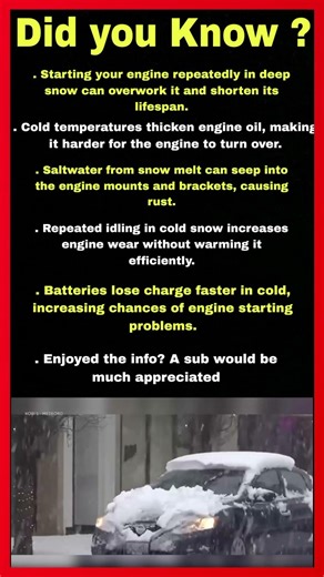 How Snow Affects Your Car Engine Without You Knowing #viral