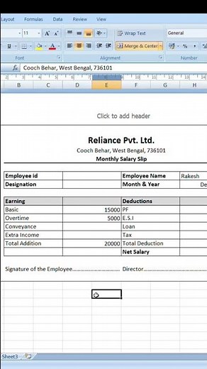 How to create Salary Pay Slip in Microsoft excel #full Video Channel Par
