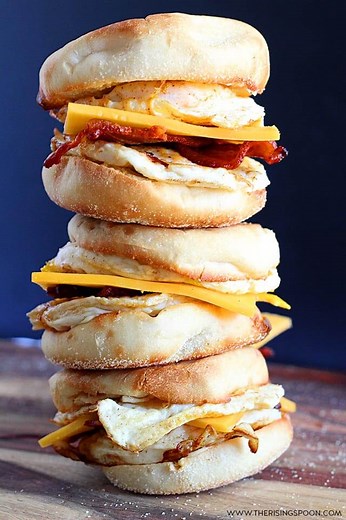 Make Ahead English Muffin Breakfast Sandwiches