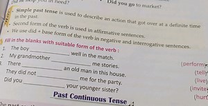 Did you go to market?8. Simple past tense is used to describe ... | Filo