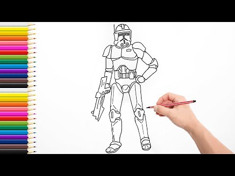 How to draw a Clone trooper - Draw for kids