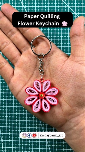 Akshay Parab on Instagram: "Paper Quilling Flower Keychain 🌸 | Easy Quilling Keychain ideas 🌼 Do like, comment, share, follow & Subscribe @akshayparab_art 🥰🤗✨ How to make a paper quilling | Quilling art | paper art | how to make quilling keychain | how to make paper quilling keychain | paper quilling keychain | quilling keychain | Paper keychain | Akshay Parab Quilling | Akshay parab art | keychain making | keychain quilling art | keychain quilling art ideas | Paper quilling keychain tutoria