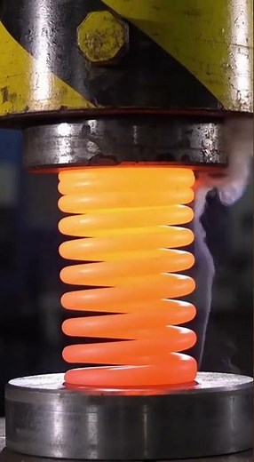 When a Hydraulic Press Meets Lava-Hot Steel 😳 #extremechallenge #crushingtime #hydraulic_press