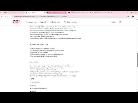 CGI HIRING FOR SUPPORT ENGINEER
