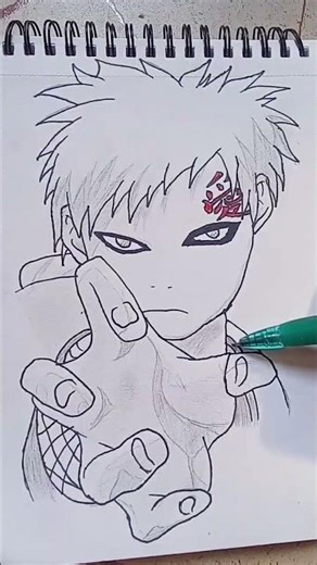 how to draw gaara ❤️#gaara #naruto#anime #shorts