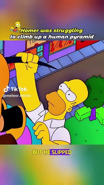 Homer was struggling to climb up a human pyramid 😢 #thesimpsons #cartoon #fyp #simpson #animation