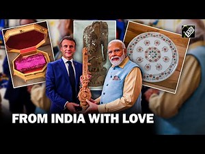 From Sandalwood Sitar to Kashmiri Carpet, PM Modi presents special gifts to France’s top leaders