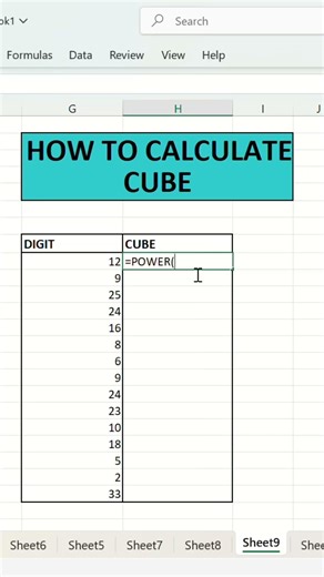 Learn how to find cube of a number using POWER function in Excel #excel #exceltips #exceltutorial