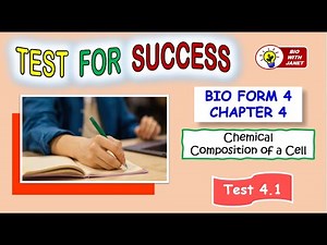 SPM BIOLOGY FORM 4 CHAPTER 4 TEST / QUESTIONS FOR CHEMICAL COMPOSITION OF A CELL #MCQ Quiz ( KSSM)