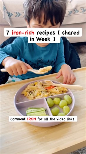 Varsha Rani | Baby and Toddler Recipes on Instagram: "Comment IRON and I’ll send all the video links straight to your DM. 7 iron-rich recipes I shared in Week 1 🥬✨ Perfect for babies, toddlers & the whole family 🤍 From simple purées to easy meals, these recipes are packed with natural iron to support growth and energy 💪 Save this post 💾 & share with a mama who needs iron food ideas. [iron rich baby food, iron rich toddler meals, baby iron foods, vegetarian iron recipes, baby food ideas 6 mon