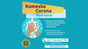 Washing your hands more often remains vitally important to prevent the spread of #COVID19. If you have been outside, wash your hands with soap and water for 20 seconds or use hand sanitiser before touching your face or any surfaces. #StayAlert | National Emergency Response - Kenya