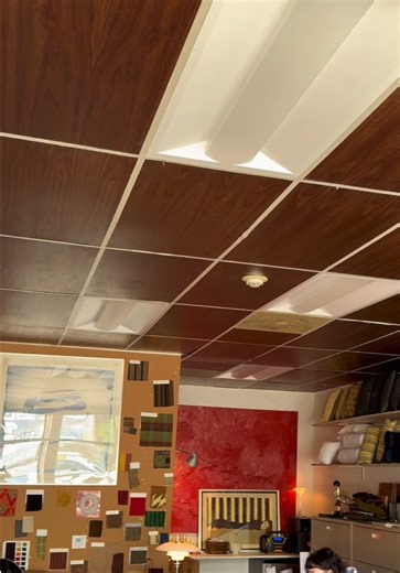 walnut panel drop ceiling upgrade #woodworking #renovationproject | wood work
