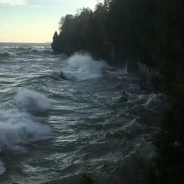 Massive Waves Pounding Cave Point on a Wild Door County Day 🌊