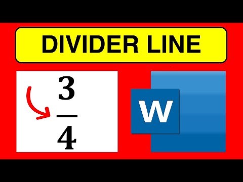How To Insert Divide Line in Word