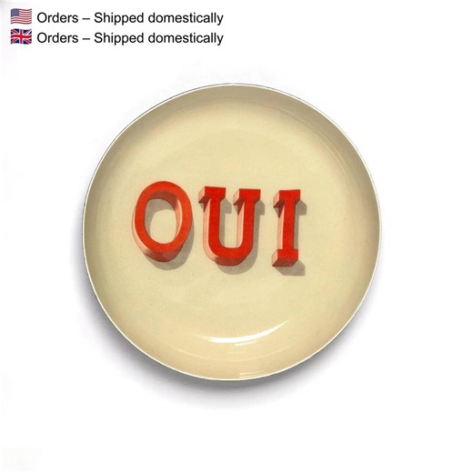 Oui Enamel Tray | Decorative Jewelry Trinket Dish, Handcrafted India - Etsy