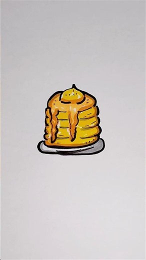Simple Pancakes Drawing 🥞Doodle Art Easy Draw #drawing #doodle #cute