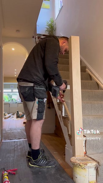 Oak Stringer Cladding for Staircase Makeover